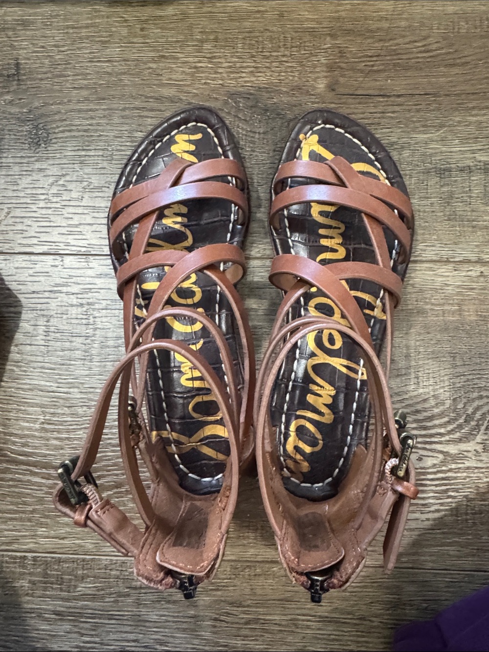 Sam Edelman Brown Strappy Kids Sandals, Gibbs